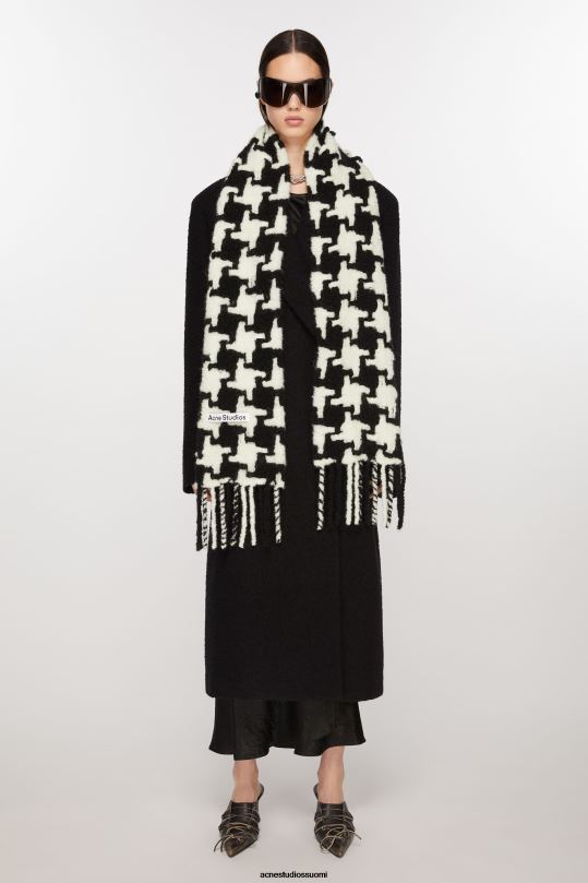 Acne Studios Lisätarvikkeet valkoinen musta 0VF2B836 koiranhammas huivi