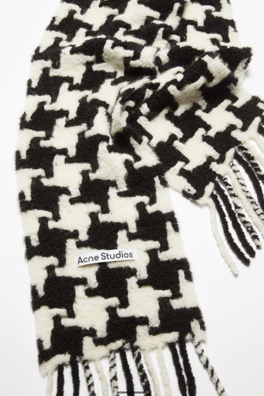 Acne Studios Lisätarvikkeet valkoinen musta 0VF2B836 koiranhammas huivi