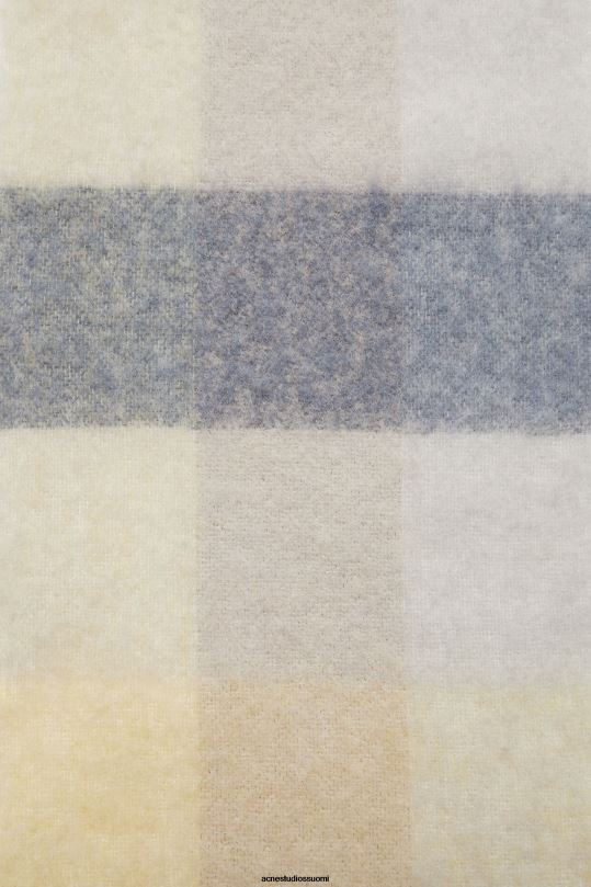Acne Studios Lisätarvikkeet vanilja/beige/laventeli 0VF2B875 mohair-ruutuinen huivi