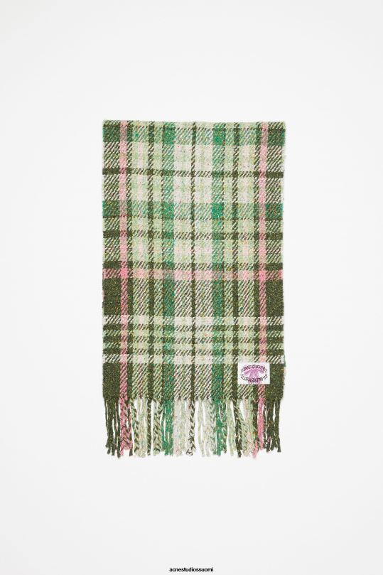 Acne Studios Lisätarvikkeet vihreä 0VF2B572 ruudullinen hapsuhuivi