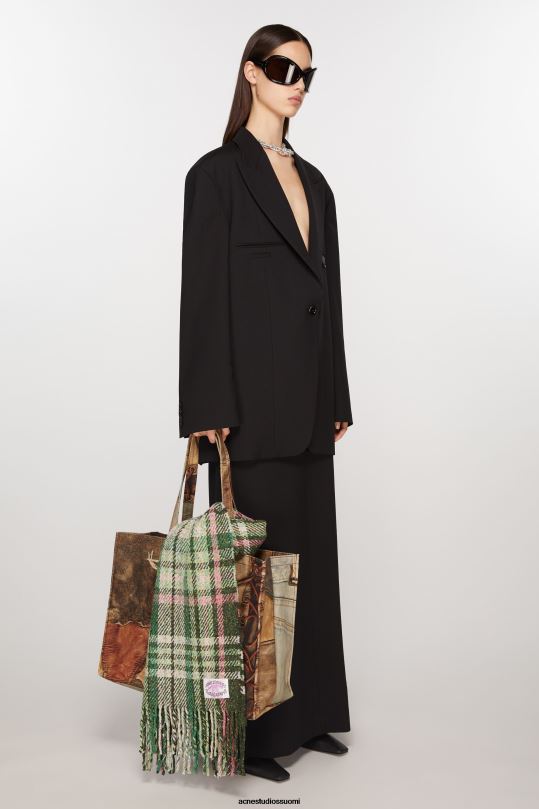 Acne Studios Lisätarvikkeet vihreä 0VF2B572 ruudullinen hapsuhuivi
