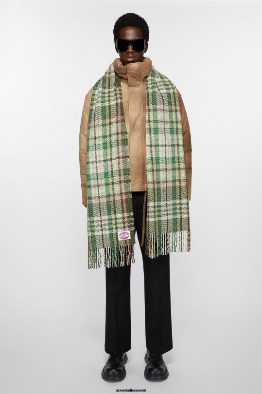 Acne Studios Lisätarvikkeet vihreä 0VF2B572 ruudullinen hapsuhuivi