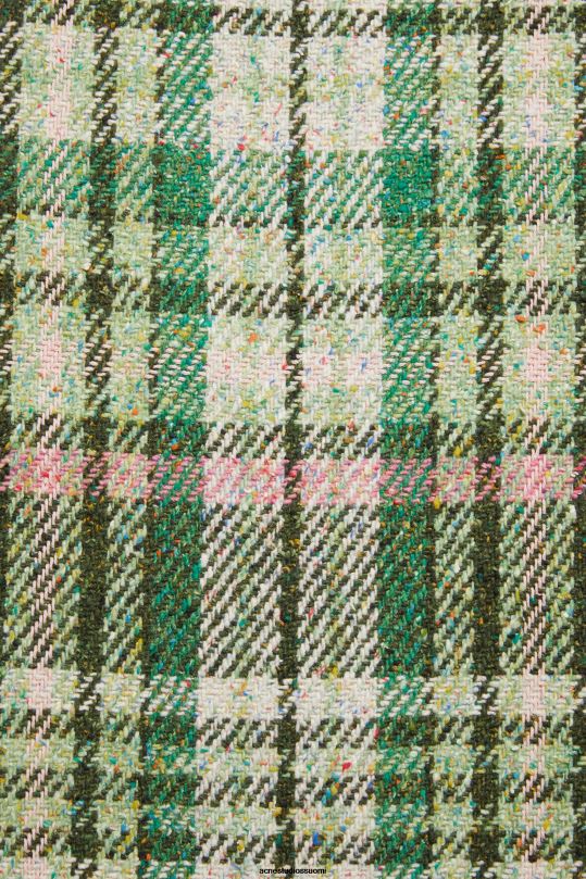 Acne Studios Lisätarvikkeet vihreä 0VF2B572 ruudullinen hapsuhuivi