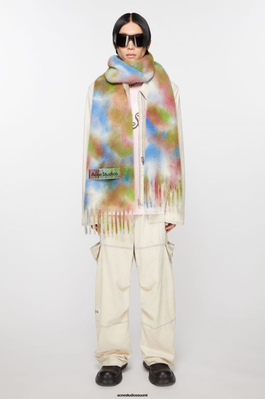 Acne Studios Lisätarvikkeet vihreä multi 0VF2B571 solmittava alpakanvillahuivi