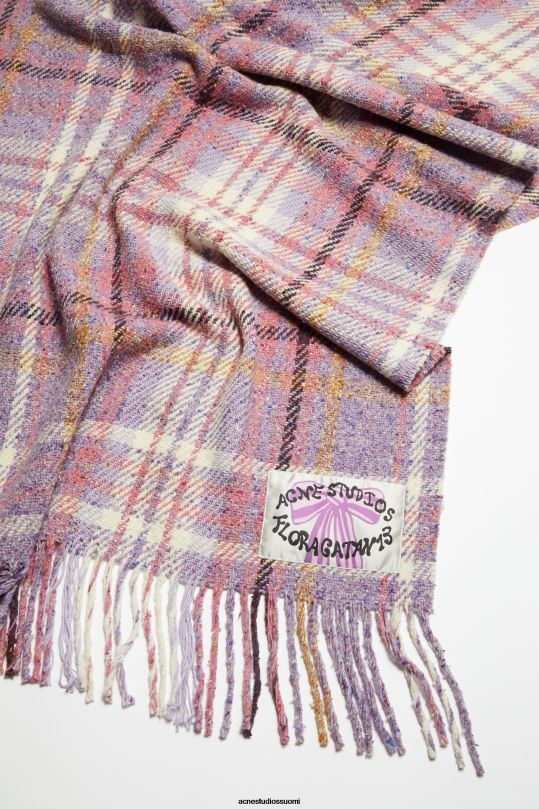 Acne Studios Lisätarvikkeet violetti violetti 0VF2B628 ylisuuri ruudullinen huivihuopa