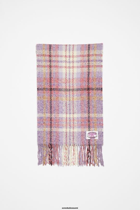 Acne Studios Lisätarvikkeet violetti violetti 0VF2B629 ruudullinen hapsuhuivi