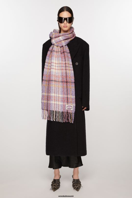 Acne Studios Lisätarvikkeet violetti violetti 0VF2B629 ruudullinen hapsuhuivi