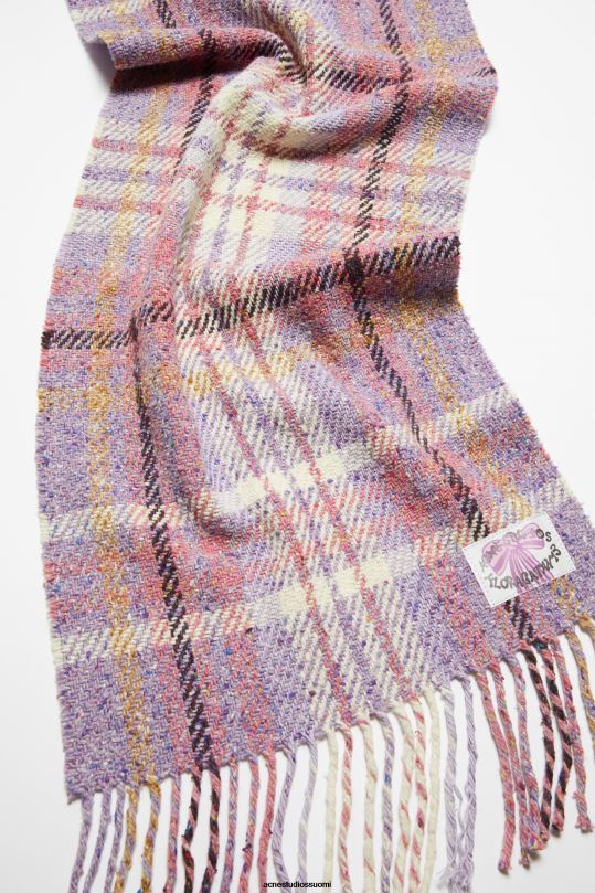 Acne Studios Lisätarvikkeet violetti violetti 0VF2B629 ruudullinen hapsuhuivi