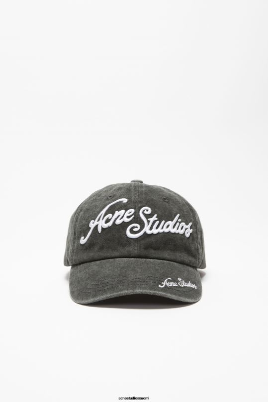 Acne Studios Lisätarvikkeet haalistunut musta 0VF2B448 logo korkki