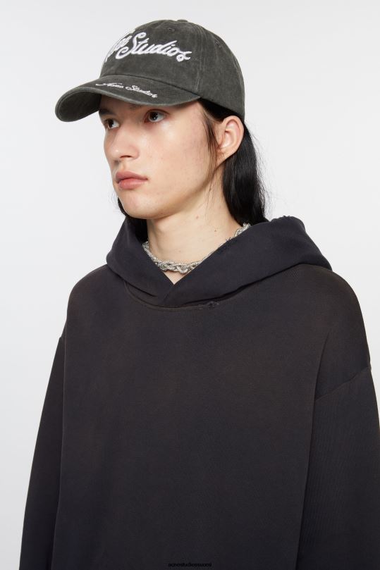 Acne Studios Lisätarvikkeet haalistunut musta 0VF2B448 logo korkki
