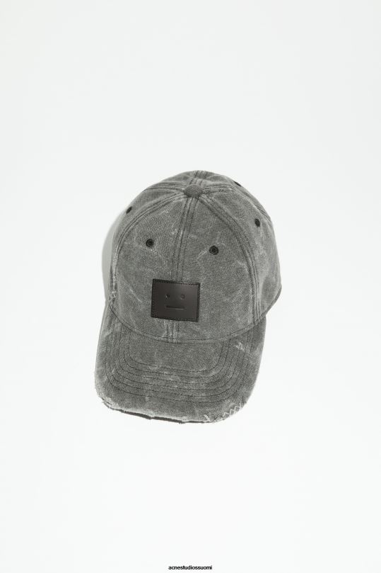 Acne Studios Lisätarvikkeet hiilen harmaa 0VF2B585 nahkainen kasvokorkki