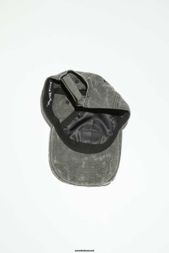 Acne Studios Lisätarvikkeet hiilen harmaa 0VF2B585 nahkainen kasvokorkki