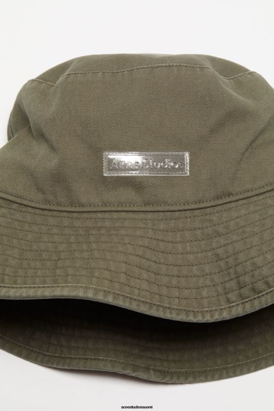 Acne Studios Lisätarvikkeet khakin vihreä 0VF2B602 twill bucket hattu