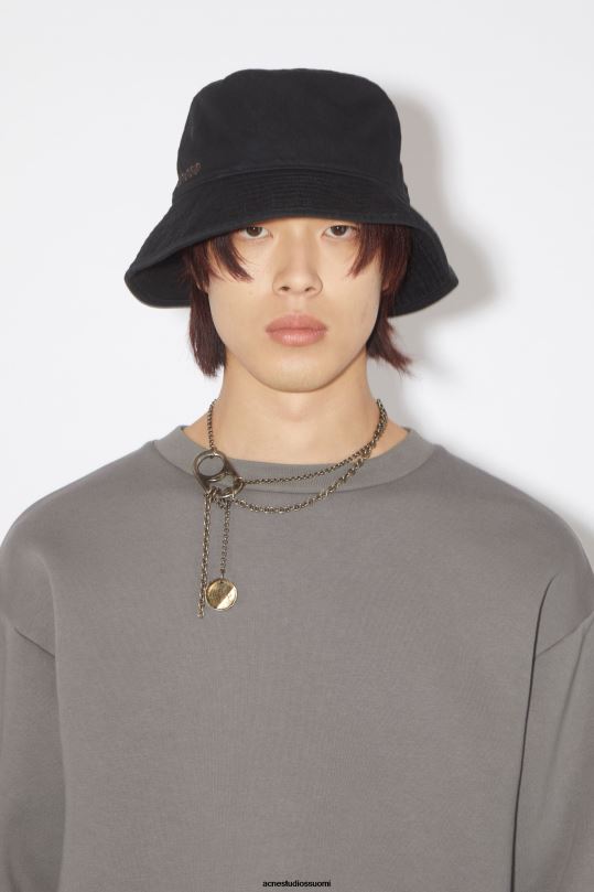 Acne Studios Lisätarvikkeet musta 0VF2B515 twill bucket hattu