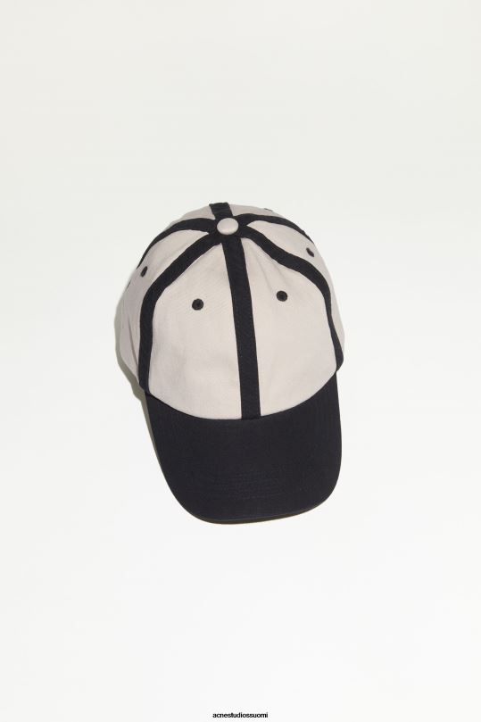 Acne Studios Lisätarvikkeet musta valkoinen 0VF2B478 puuvillainen baseball-lippis