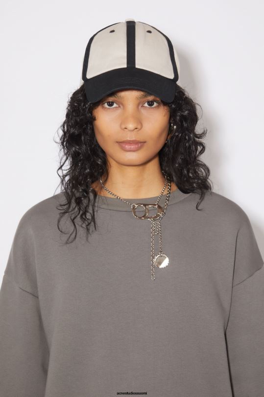 Acne Studios Lisätarvikkeet musta valkoinen 0VF2B478 puuvillainen baseball-lippis