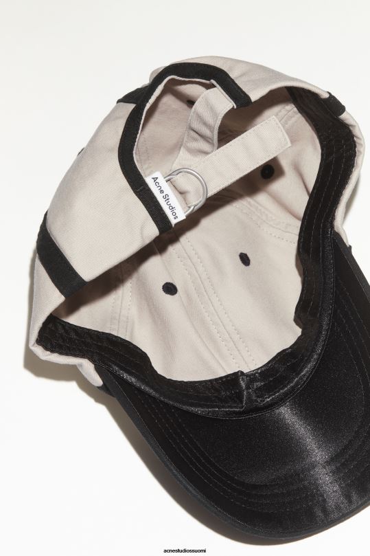 Acne Studios Lisätarvikkeet musta valkoinen 0VF2B478 puuvillainen baseball-lippis