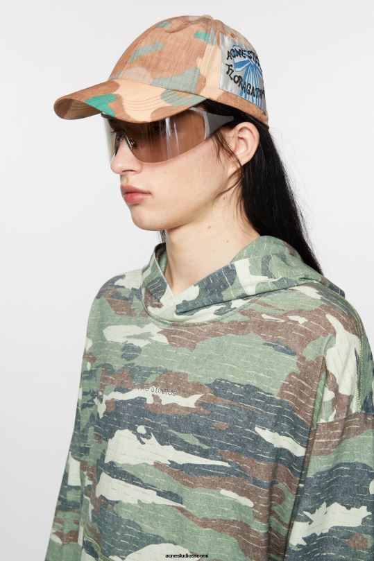 Acne Studios Lisätarvikkeet oranssi/vihreä 0VF2B772 painettu korkki