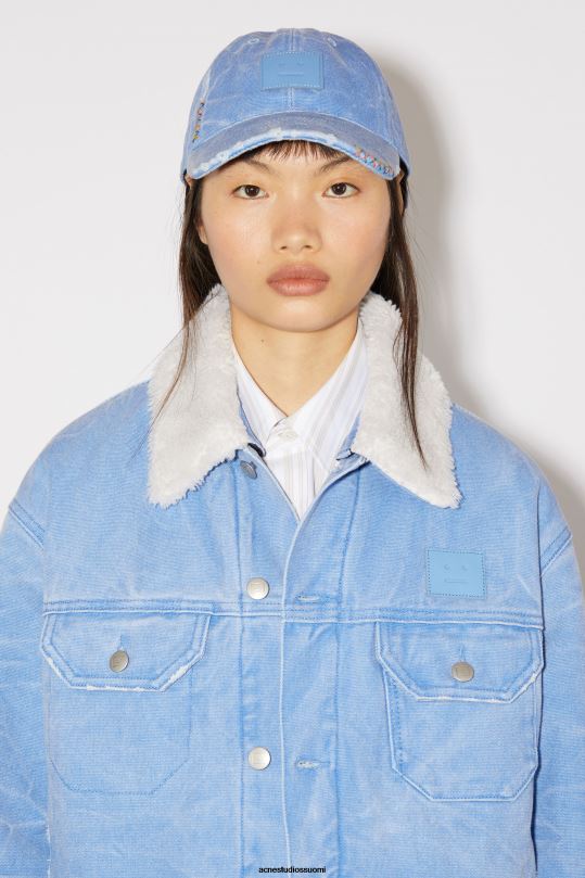 Acne Studios Lisätarvikkeet puuterinsininen 0VF2B705 nahkainen kasvokorkki