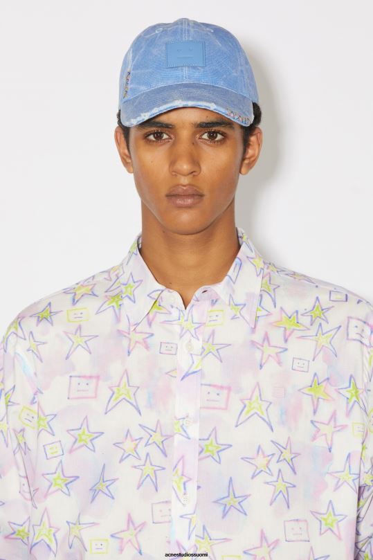 Acne Studios Lisätarvikkeet puuterinsininen 0VF2B705 nahkainen kasvokorkki
