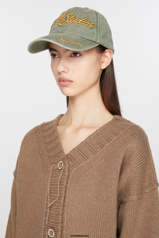 Acne Studios Lisätarvikkeet salvian vihreä 0VF2B659 logo korkki