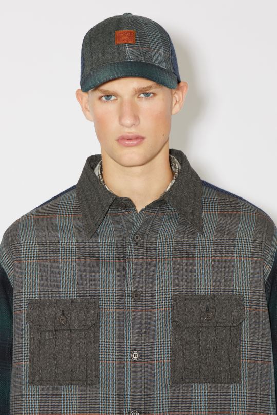 Acne Studios Lisätarvikkeet sinivihreä 0VF2B533 kasvolappukorkki