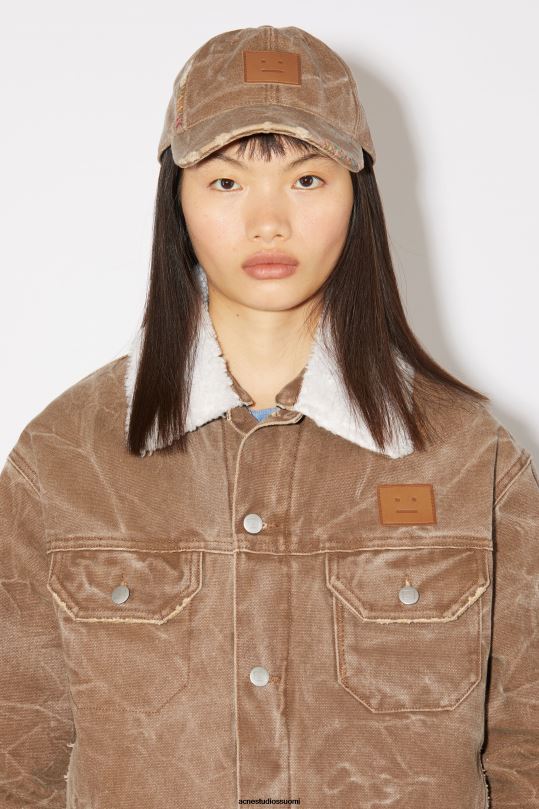 Acne Studios Lisätarvikkeet toffeen ruskea 0VF2B626 nahkainen kasvokorkki