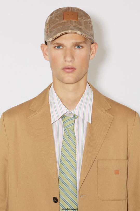 Acne Studios Lisätarvikkeet toffeen ruskea 0VF2B626 nahkainen kasvokorkki