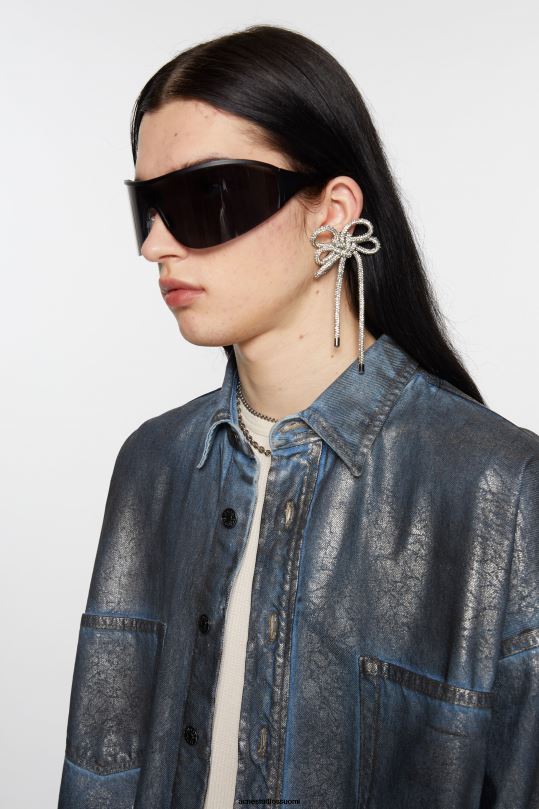 Acne Studios Lisätarvikkeet antiikki hopea 0VF2B646 kristallinauhakorvakoru