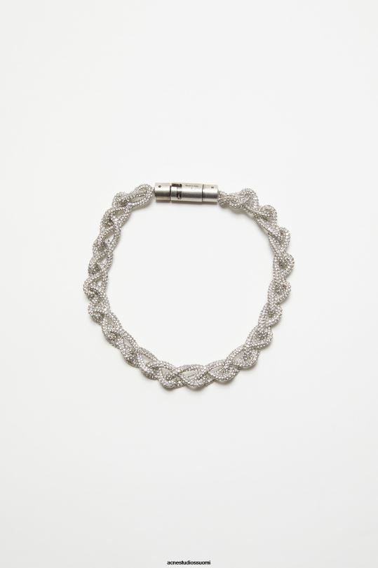 Acne Studios Lisätarvikkeet antiikki hopea 0VF2B647 kristallinauhakaulakoru