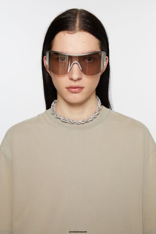 Acne Studios Lisätarvikkeet antiikki hopea 0VF2B647 kristallinauhakaulakoru