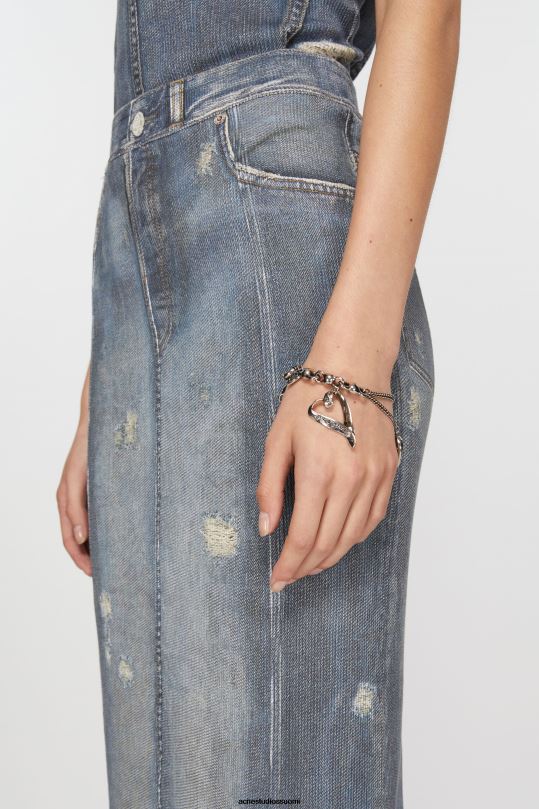 Acne Studios Lisätarvikkeet antiikki hopea 0VF2B648 sydän viehätys kaulakoru