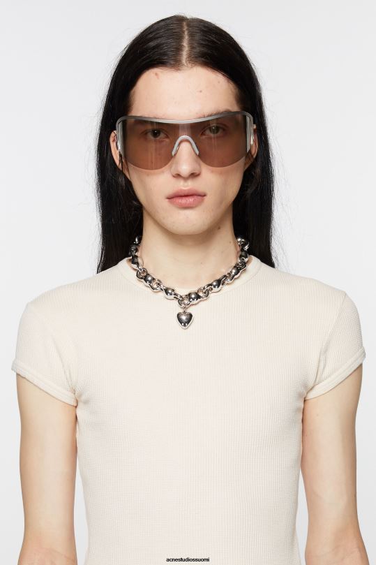 Acne Studios Lisätarvikkeet antiikki hopea 0VF2B650 sydän viehätys kaulakoru