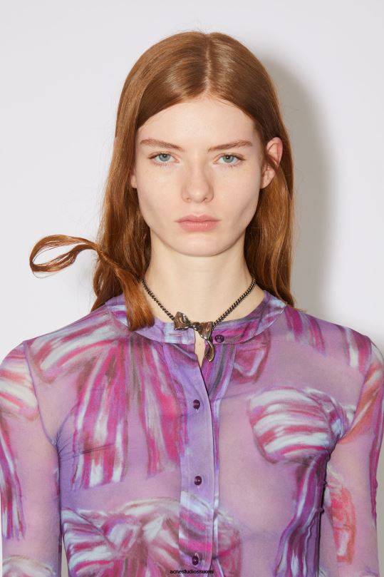 Acne Studios Lisätarvikkeet antiikki hopea 0VF2B651 rusetti kaulakoru
