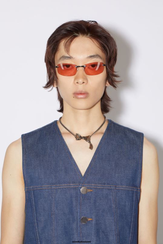 Acne Studios Lisätarvikkeet antiikki hopea 0VF2B651 rusetti kaulakoru