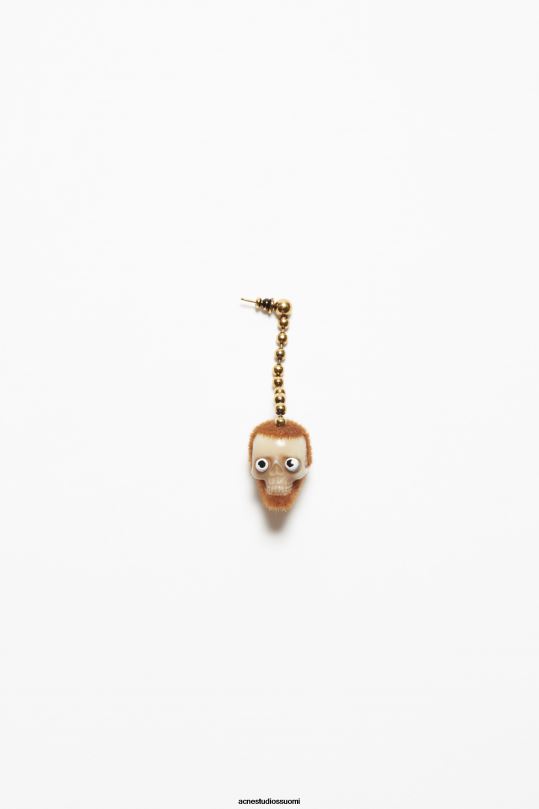 Acne Studios Lisätarvikkeet antiikki kulta/ruskea 0VF2B696 kallo riipus korvakoru