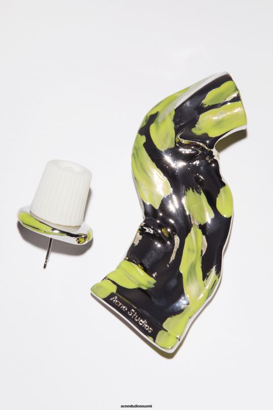 Acne Studios Lisätarvikkeet hopea/keltainen 0VF2B693 maaliputki korvakoru kiitotien show