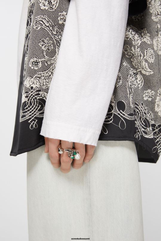 Acne Studios Lisätarvikkeet hopea/vihreä 0VF2B680 multi charm sormus