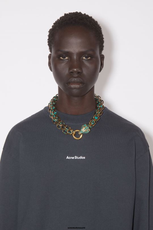 Acne Studios Lisätarvikkeet tumma sotilaallinen vihreä/messinki 0VF2B554 ketju kaulakoru