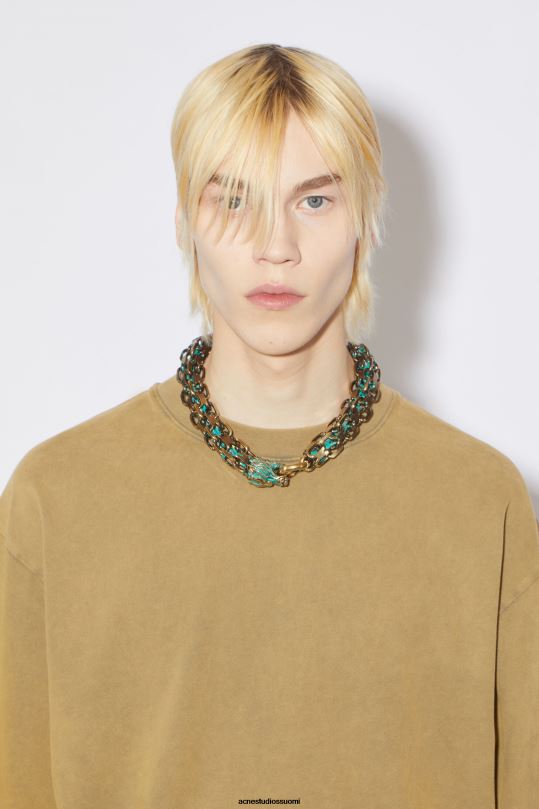 Acne Studios Lisätarvikkeet tumma sotilaallinen vihreä/messinki 0VF2B554 ketju kaulakoru