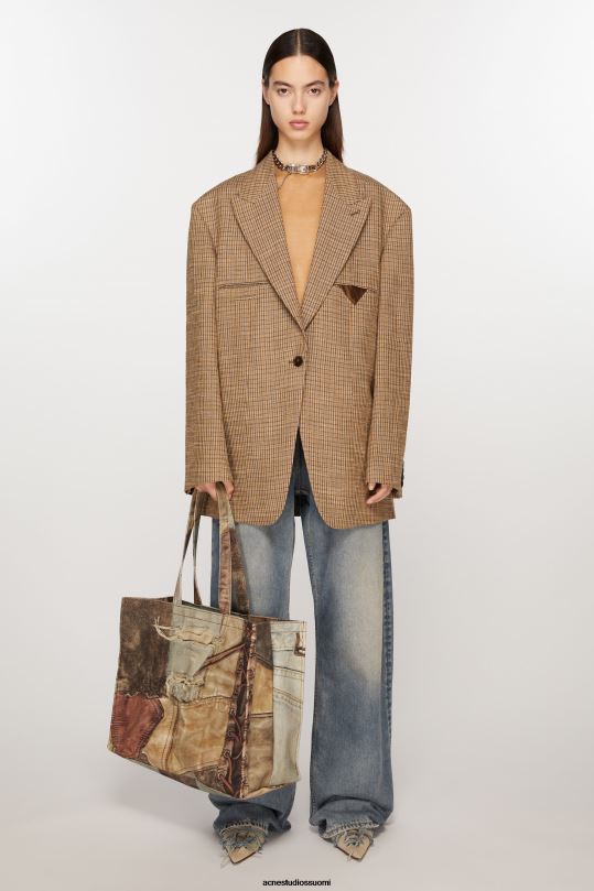 Acne Studios Lisätarvikkeet denim sininen 0VF2B555 logolla varustettu olkalaukku