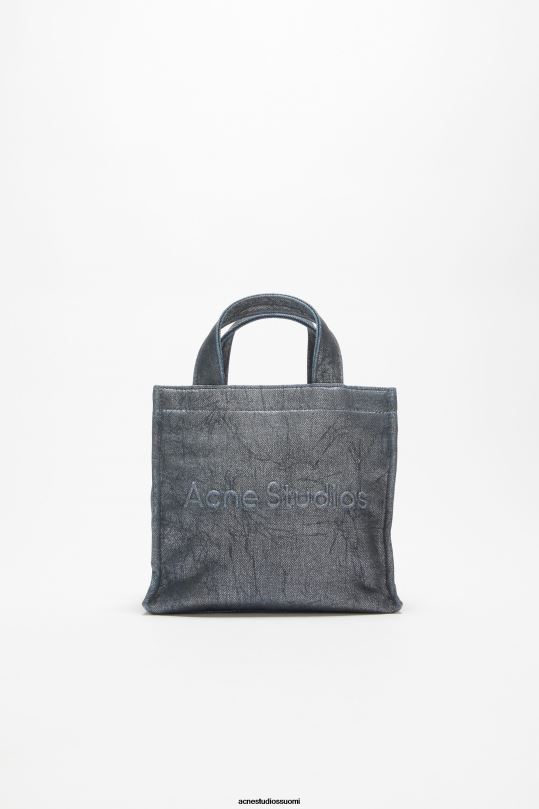 Acne Studios Lisätarvikkeet hopea/sininen 0VF2B673 logolla varustettu mini olkalaukku