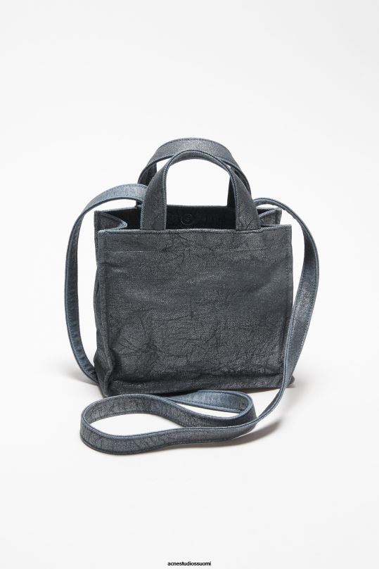 Acne Studios Lisätarvikkeet hopea/sininen 0VF2B673 logolla varustettu mini olkalaukku