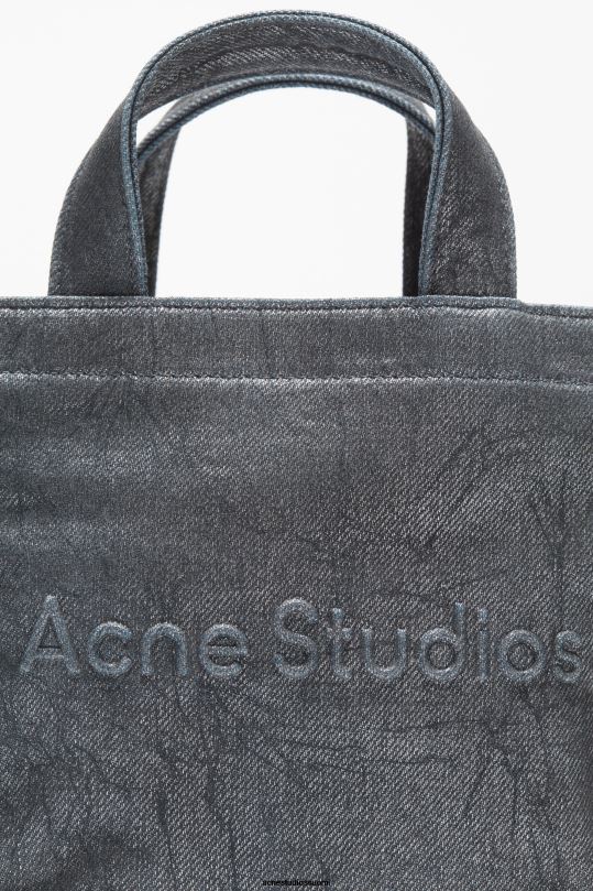 Acne Studios Lisätarvikkeet hopea/sininen 0VF2B673 logolla varustettu mini olkalaukku