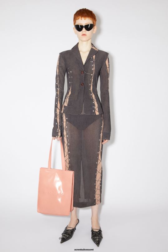 Acne Studios Lisätarvikkeet lohen pinkki 0VF2B867 logolla varustettu olkalaukku