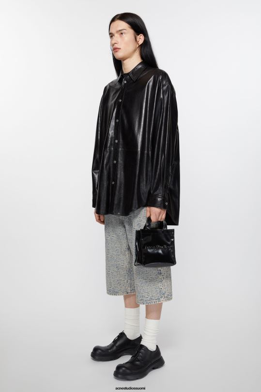 Acne Studios Lisätarvikkeet musta 0VF2B495 logolla varustettu mini olkalaukku