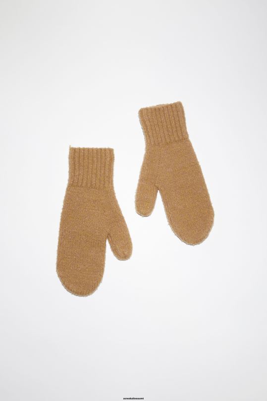 Acne Studios Lisätarvikkeet kamelin ruskea 0VF2B728 villasekoitetta käsineet