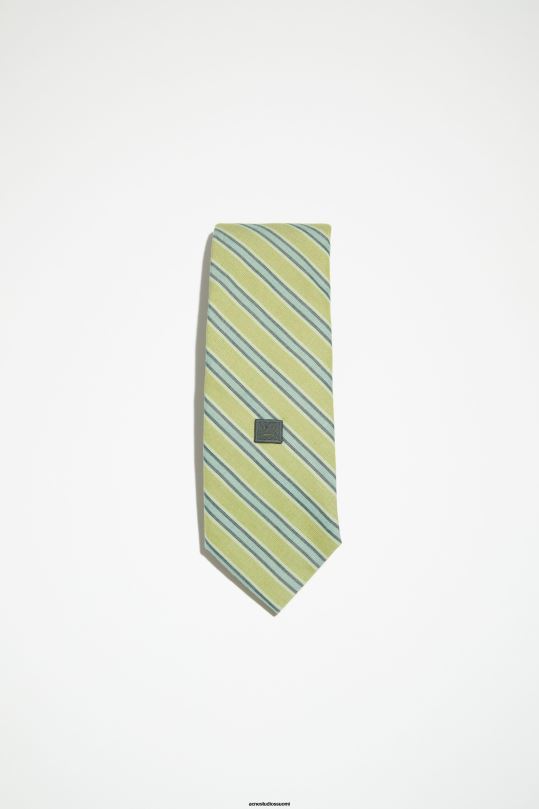 Acne Studios Lisätarvikkeet kirkkaan vihreä/tummanvihreä 0VF2B599 micro face logo solmio