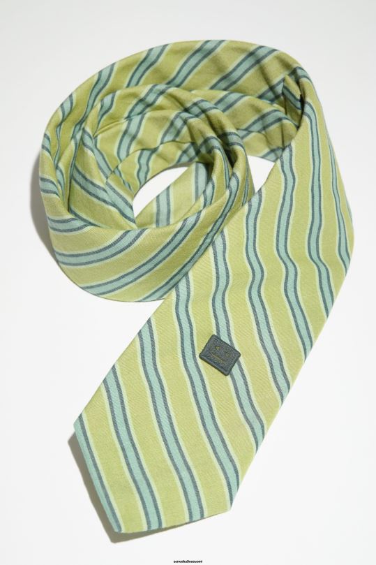 Acne Studios Lisätarvikkeet kirkkaan vihreä/tummanvihreä 0VF2B599 micro face logo solmio