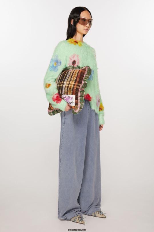 Acne Studios Lisätarvikkeet ruskea/vihreä 0VF2B633 ruudullinen tyyny
